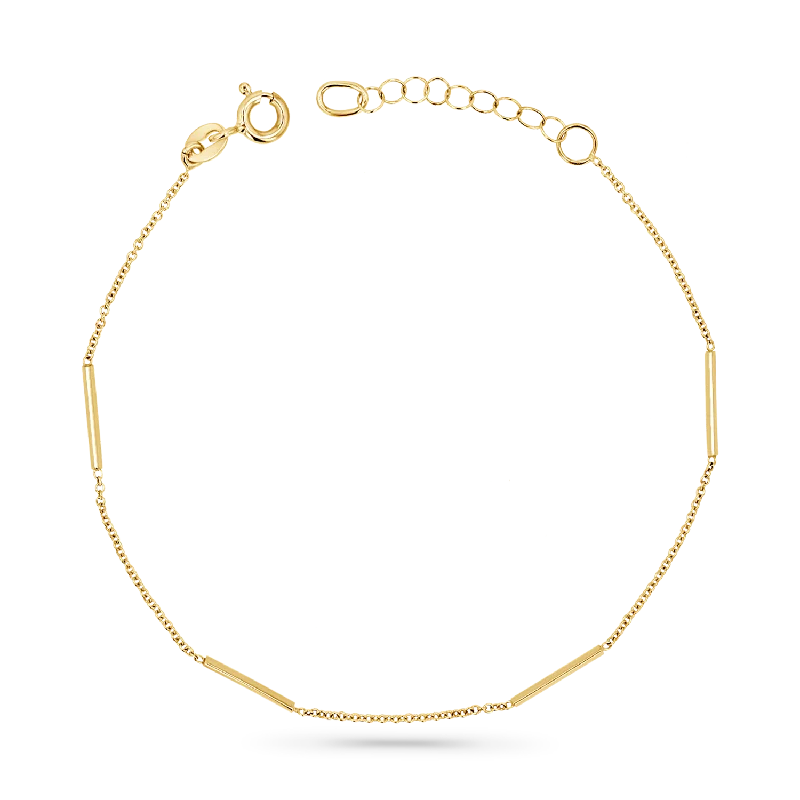 Dainty Bar Station Chain Bracelet