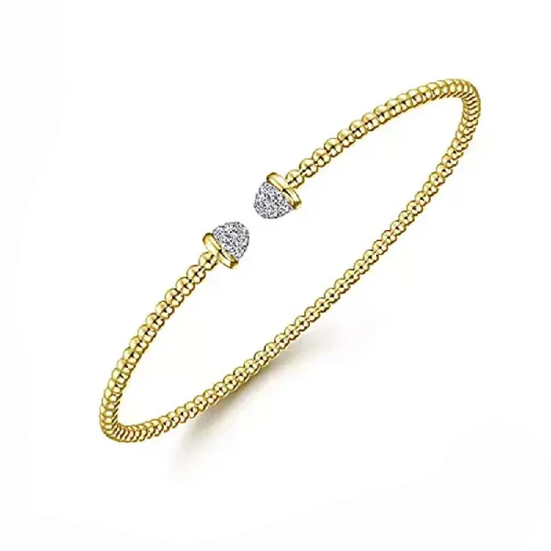 14K Yellow Gold Bujukan Diamond Split Bangle