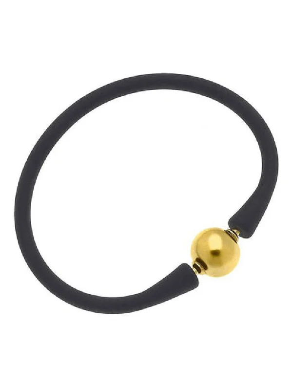 Bali Bracelet Gold Ball Bead - Black