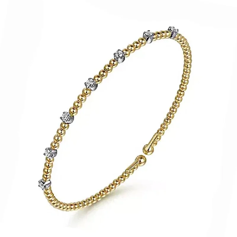 Bujukan Stationed Diamond Bar Bracelet Yellow Gold