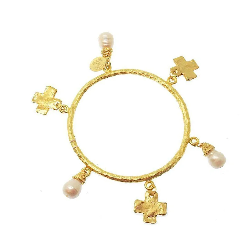 Cross and Pearl Bangle