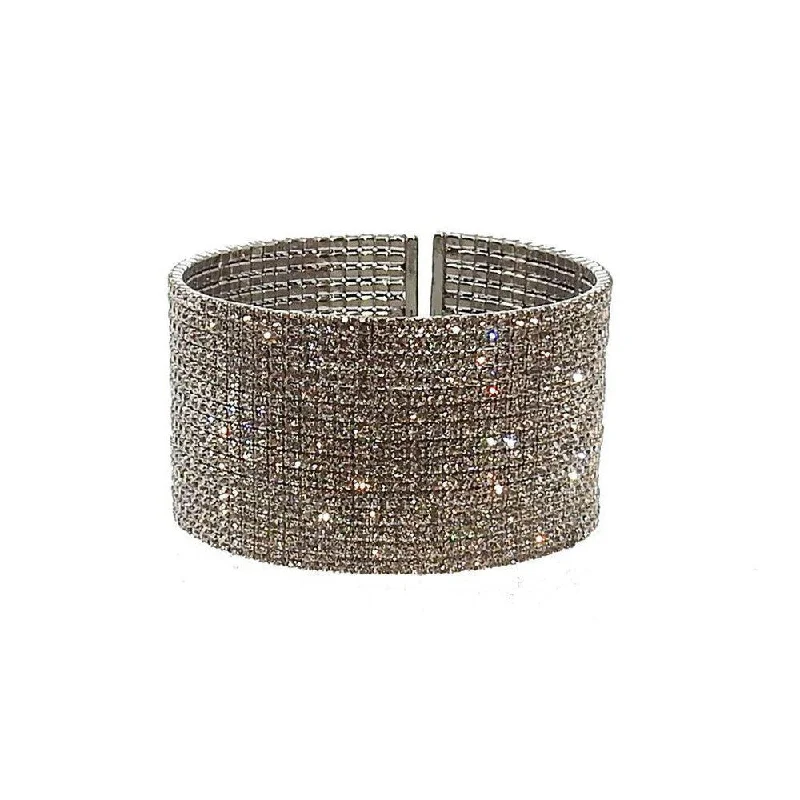 Crystal Silver Cuff