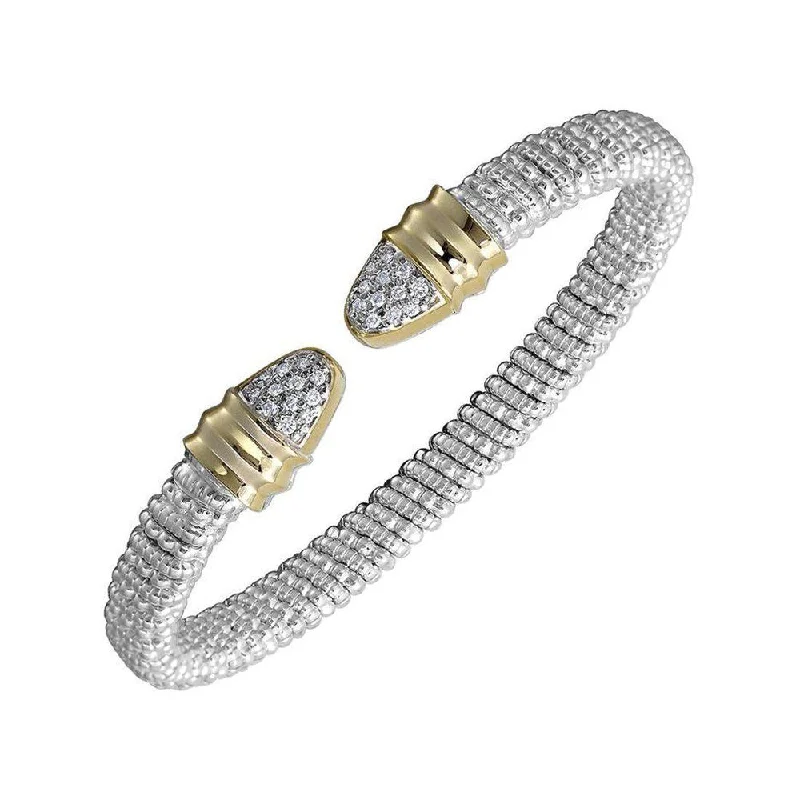 Diamond Tip Open Bracelet