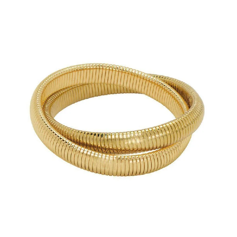 Double Medium Cobra Bracelet in Gold