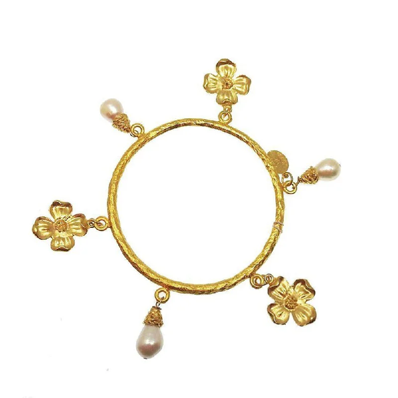 Flower and Pearl Bangle