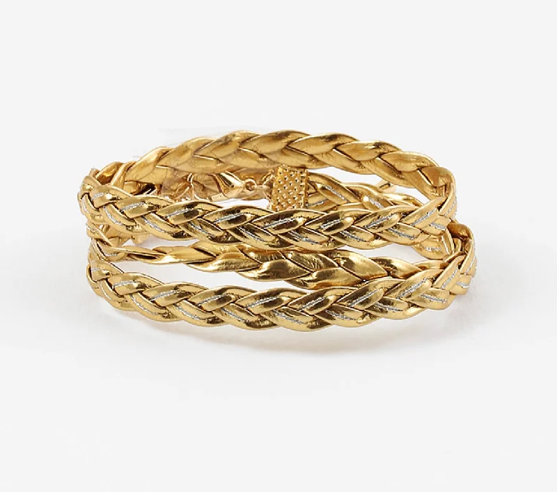 Gold Braided Wrap Bracelet