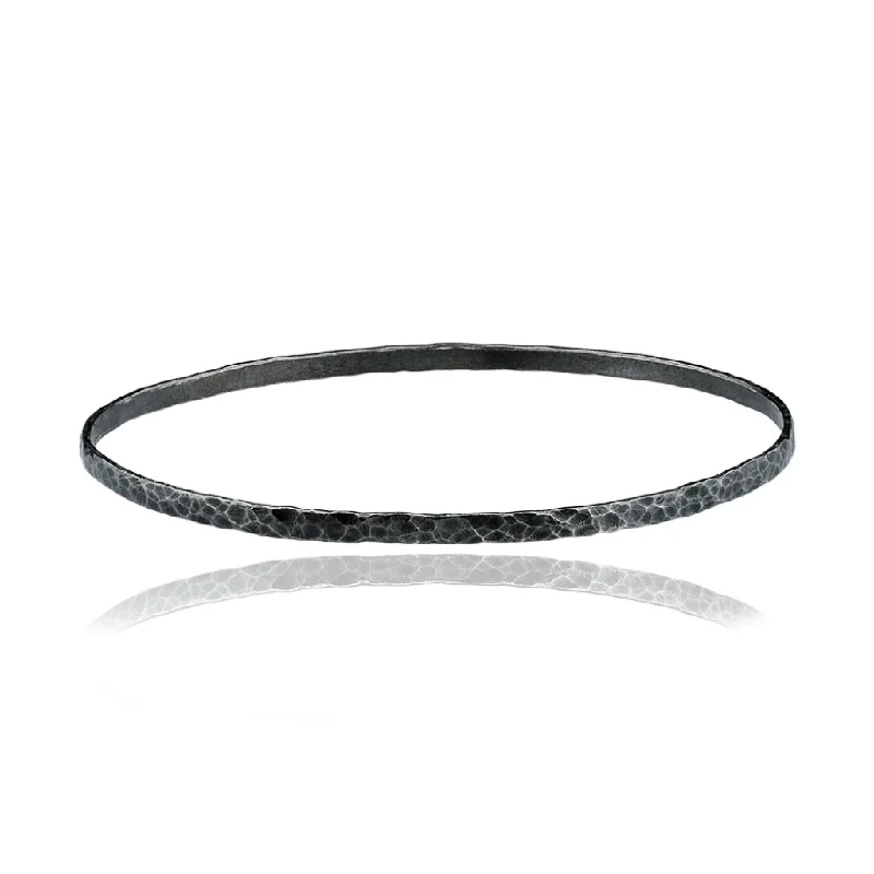 Lika Behar Oxidized Sterling Silver Hammered Fusion Bangle