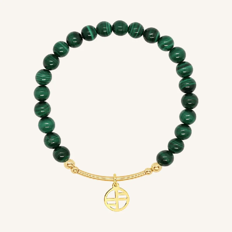 Malachite Charm Bracelet - Stone of Transformation