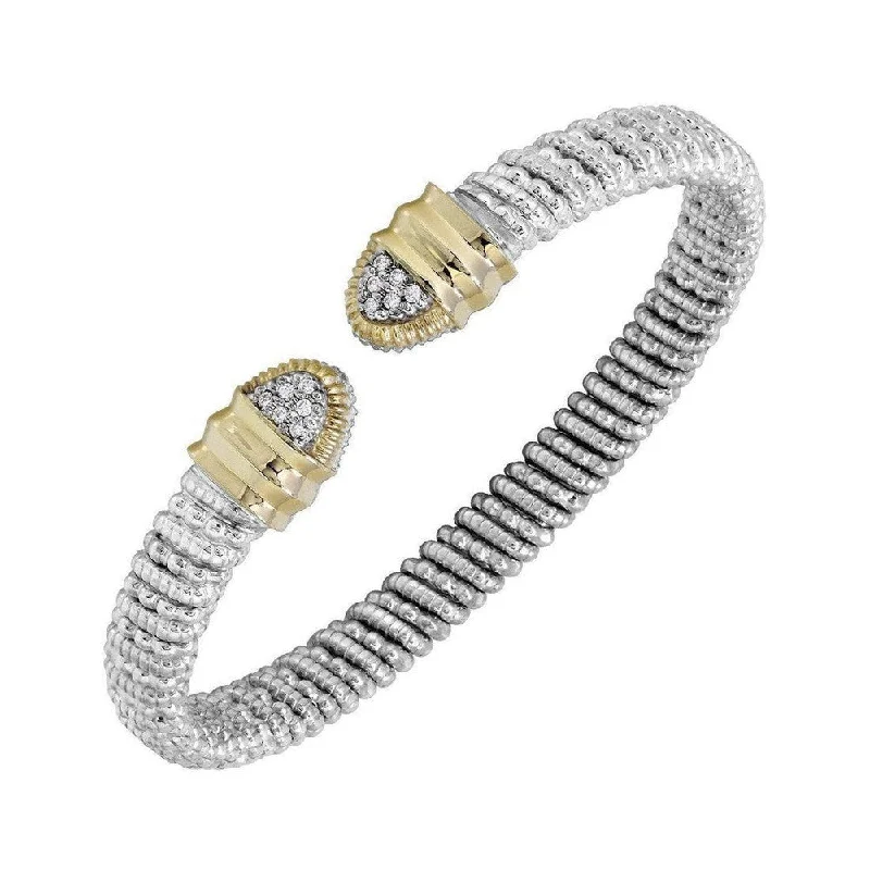 Open Bracelet with Diamond Tips