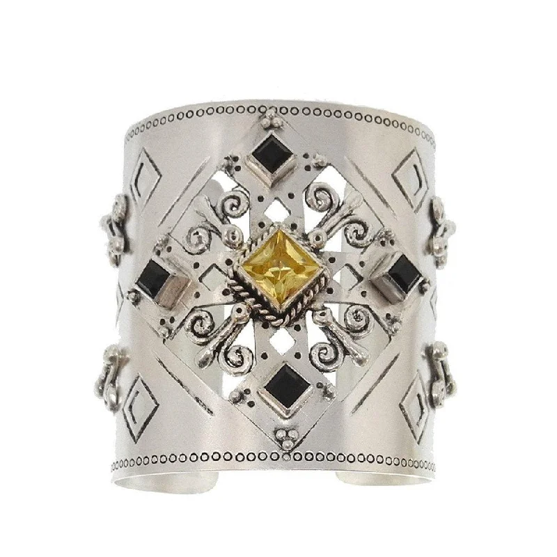 Paloma Cross Cuff Silver