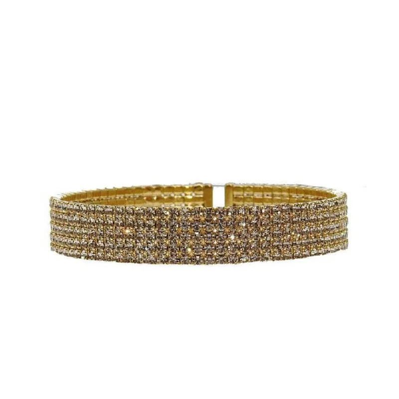 Pave Gold Crystal Cuff