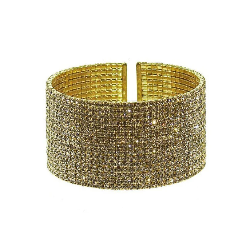 Pave Gold Crystal Cuff