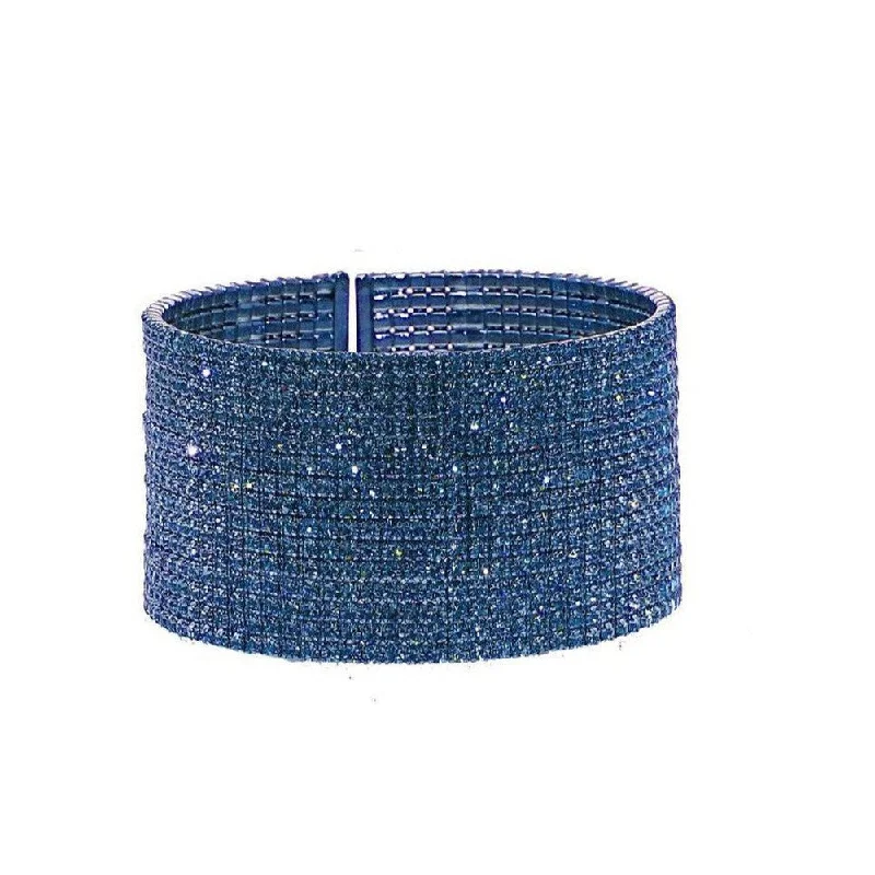 Pave Navy Crystal Cuff