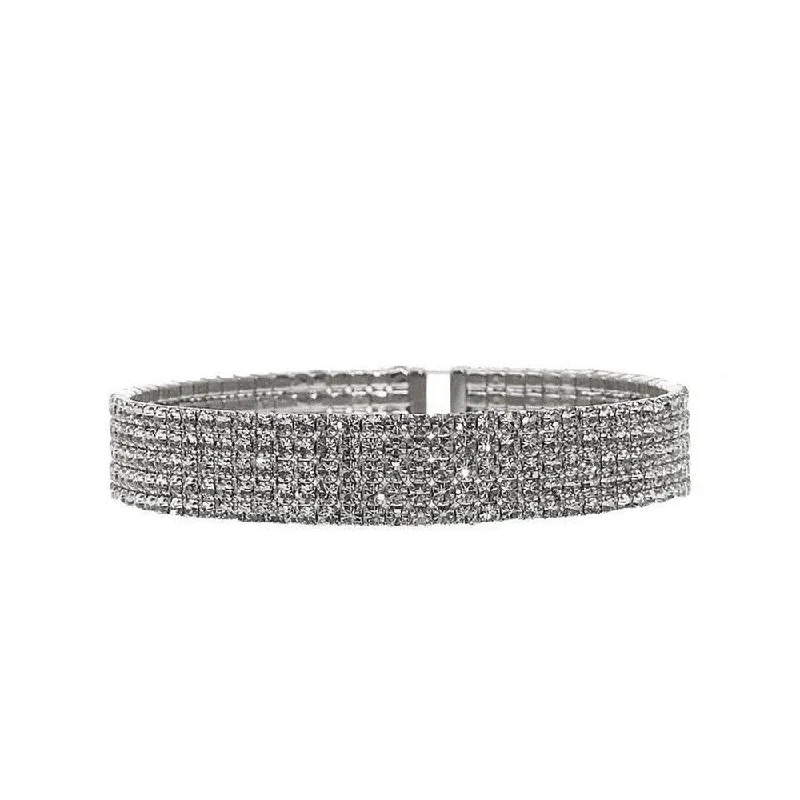 Pave Silver Crystal Cuff