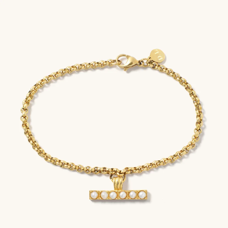 Pearl T Bar Bracelet