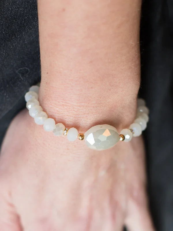 Radiant Crystal Bracelet - Pearl White