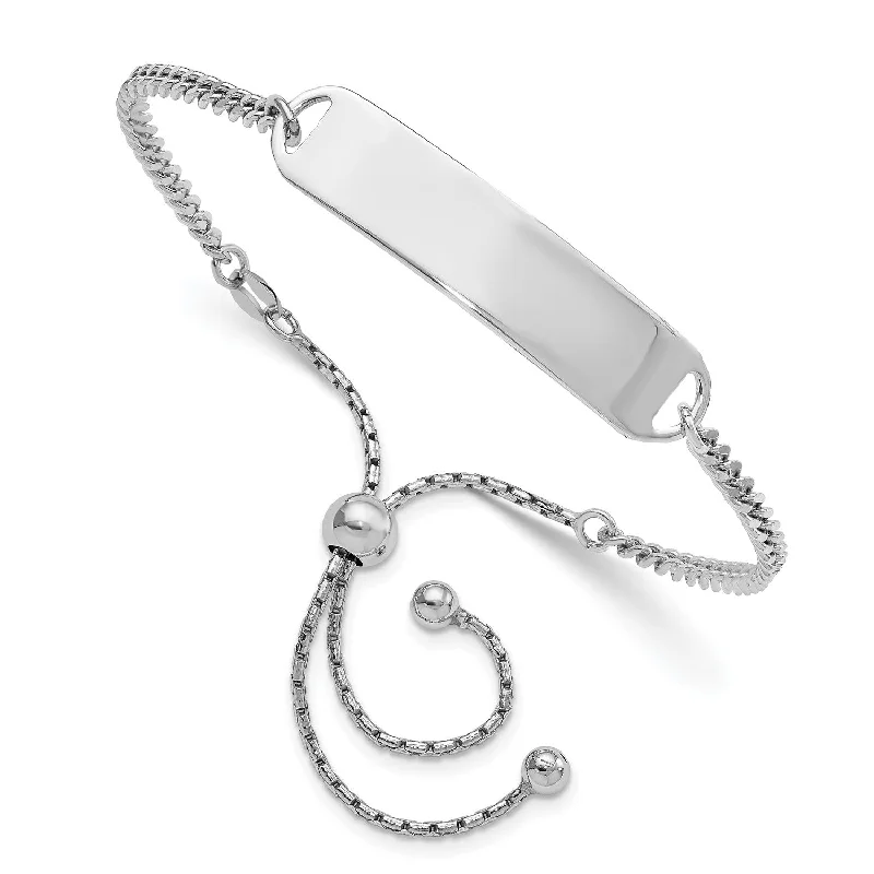 Engravable Sterling Silver 10-inch 2.7MM Bolo ID Bracelet