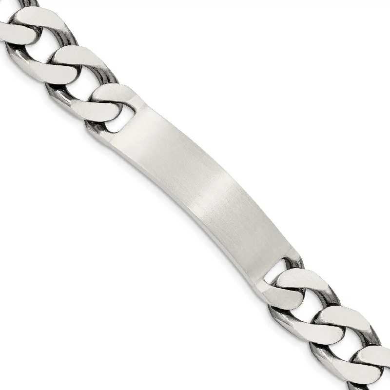 Sterling Silver 7.5-inch 10MM Lobster Clasp Curb ID Bracelet