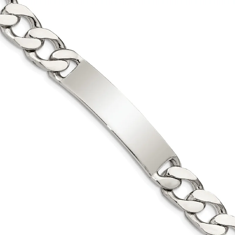 Sterling Silver 7.5-inch 10MM Lobster Clasp Curb ID Bracelet