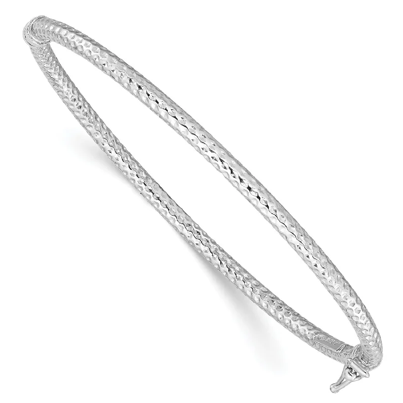 Sterling Silver 7-inch 3MM Hinged Bangle Bracelet