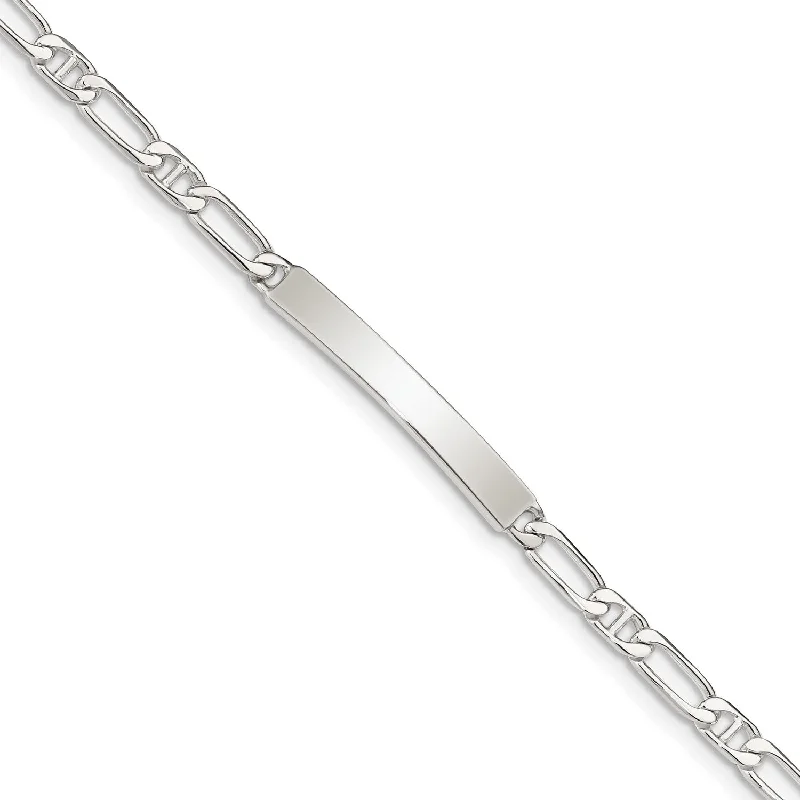 Sterling Silver 7-inch 3MM Lobster Clasp Anchor Link ID Bracelet