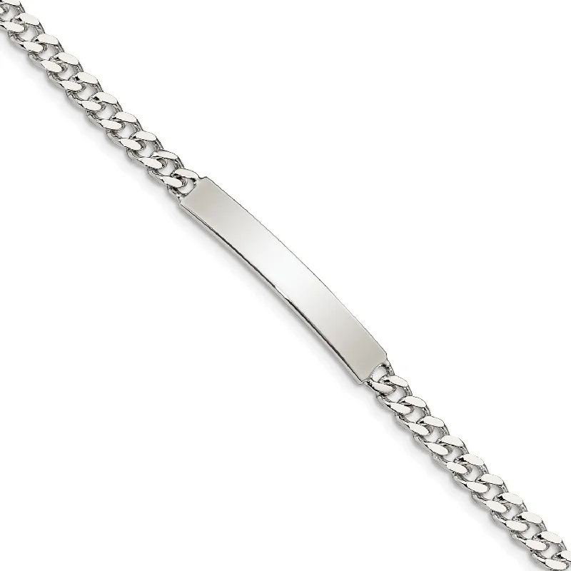 Sterling Silver 7" 5MM Lobster Clasp Curb ID Bracelet