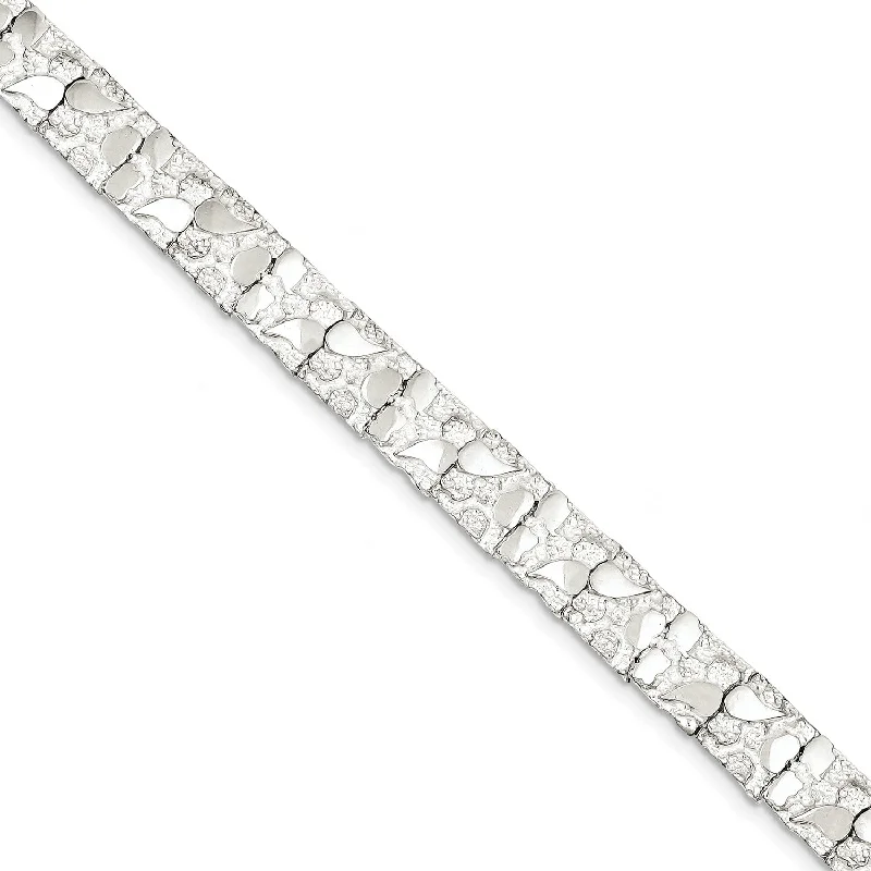 Sterling Silver 7-inch 9MM Nugget Bracelet