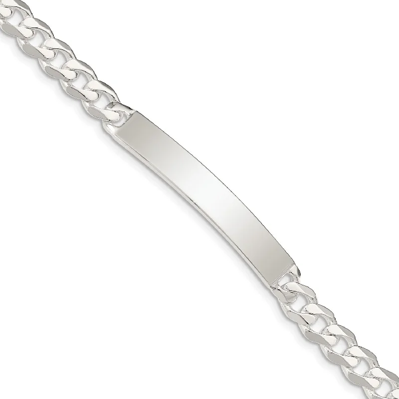 Sterling Silver 8-inch 6MM Lobster Clasp Curb ID Bracelet