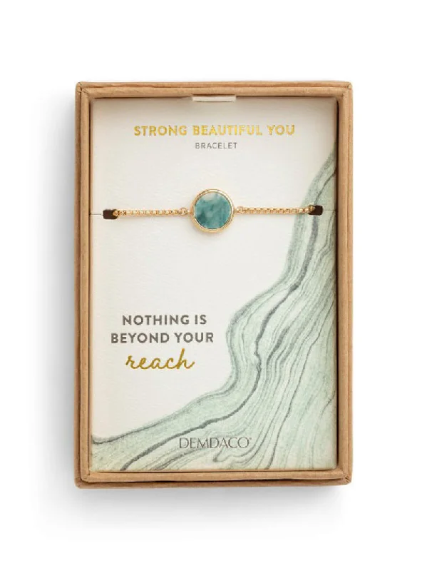 Strong Beautiful You Bracelet - Green Marble