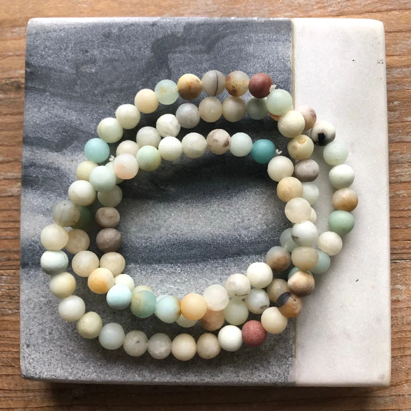 Triple Layer Amazonite Beaded Bracelets