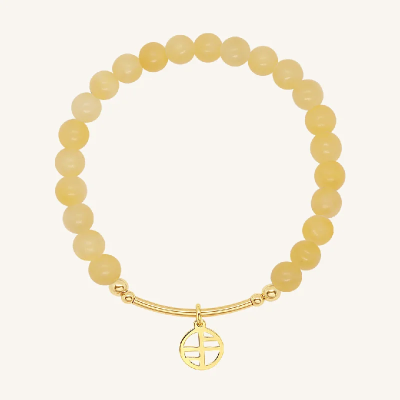 Yellow Jade Charm Bracelet - Stone of Alignment