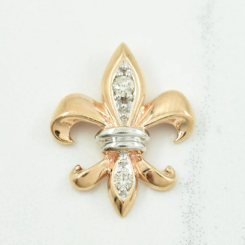 10k Fleur de Lis Diamond Pendant | 0.05ctw |