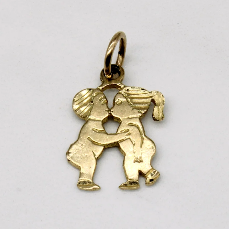 10k Yellow Gold Kissing Pendant