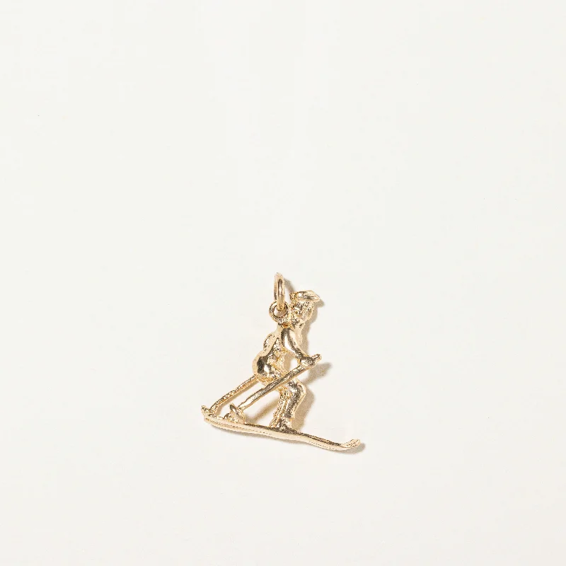 10k Yellow Gold Skier Charm |