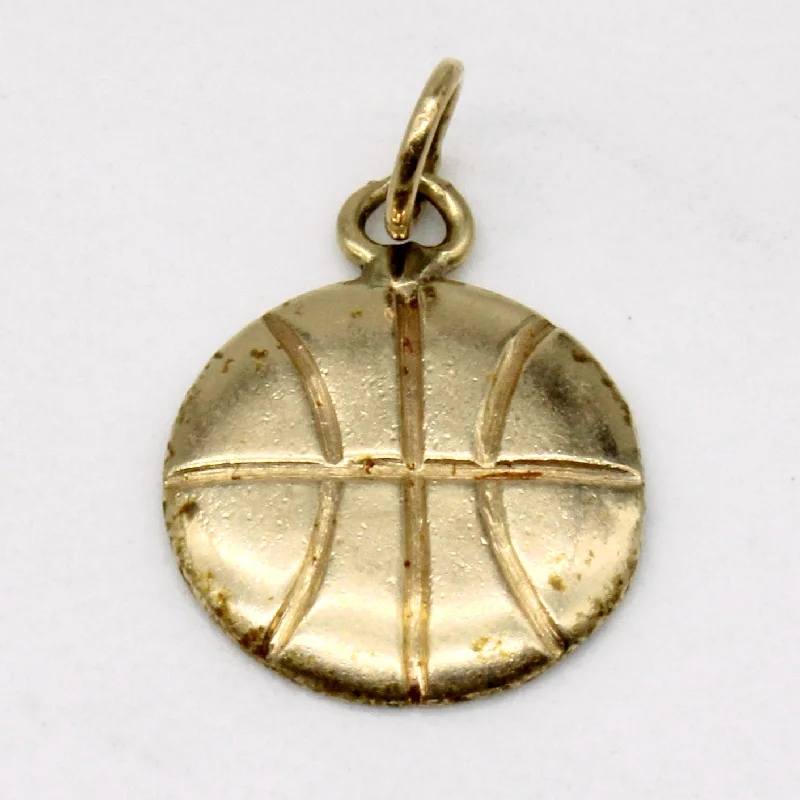 14k Yellow Gold Basket Ball Charm