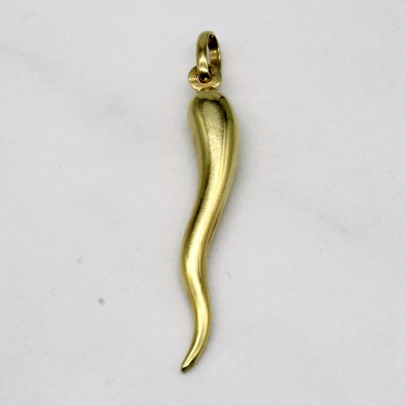 14k Yellow Gold Corno Charm