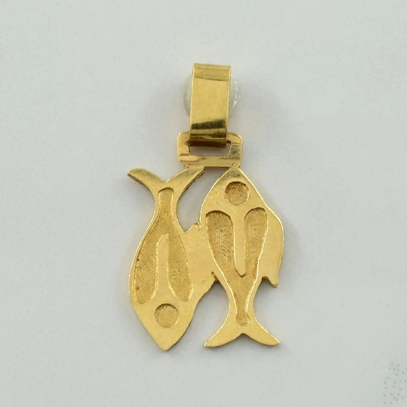 14k Yellow Gold Dual Fish Pendant |