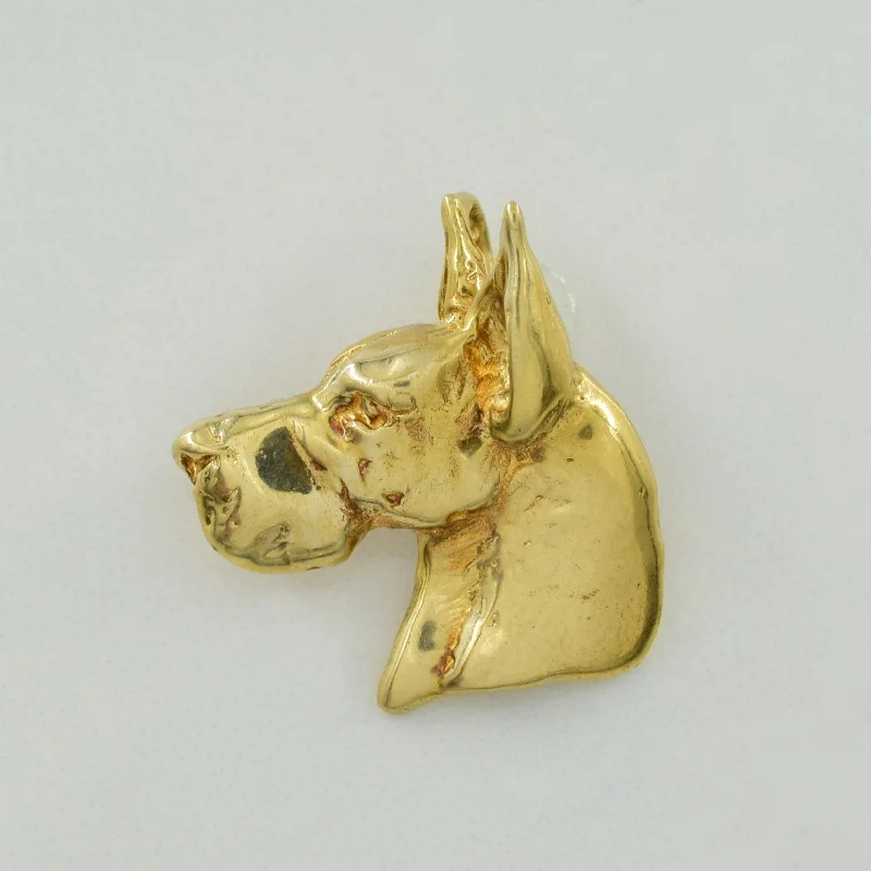 14k Yellow Gold Great Dane Pendant |