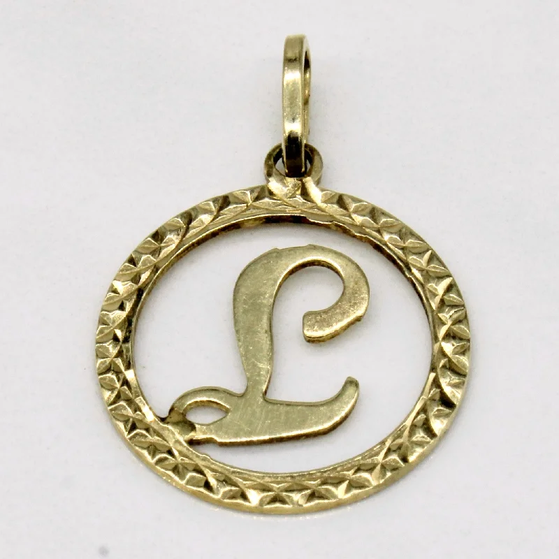 14k Yellow Gold 'L' Charm