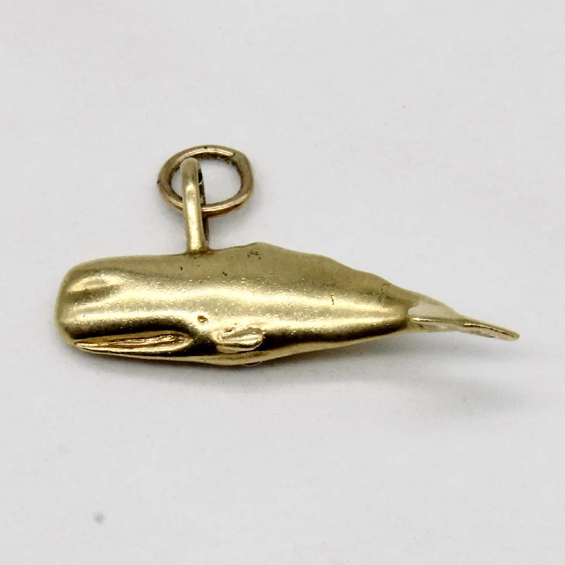 14k Yellow Gold Whale Charm