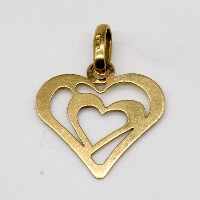 18k Yellow Gold Heart Charm