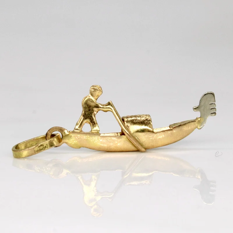 18k Yellow Gold Venetian Gondola Charm