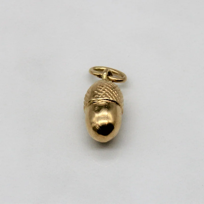 Yellow Gold Acorn Pendant |