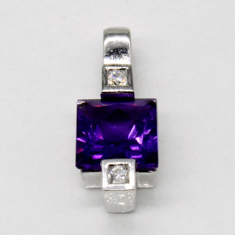 Amethyst & Diamond Pendant | 1.35ct, 0.04ctw |