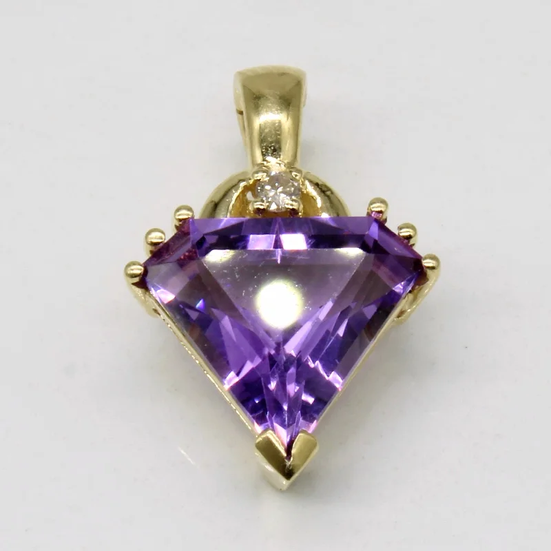 Amethyst & Diamond Pendant | 3.50ct, 0.03ct |