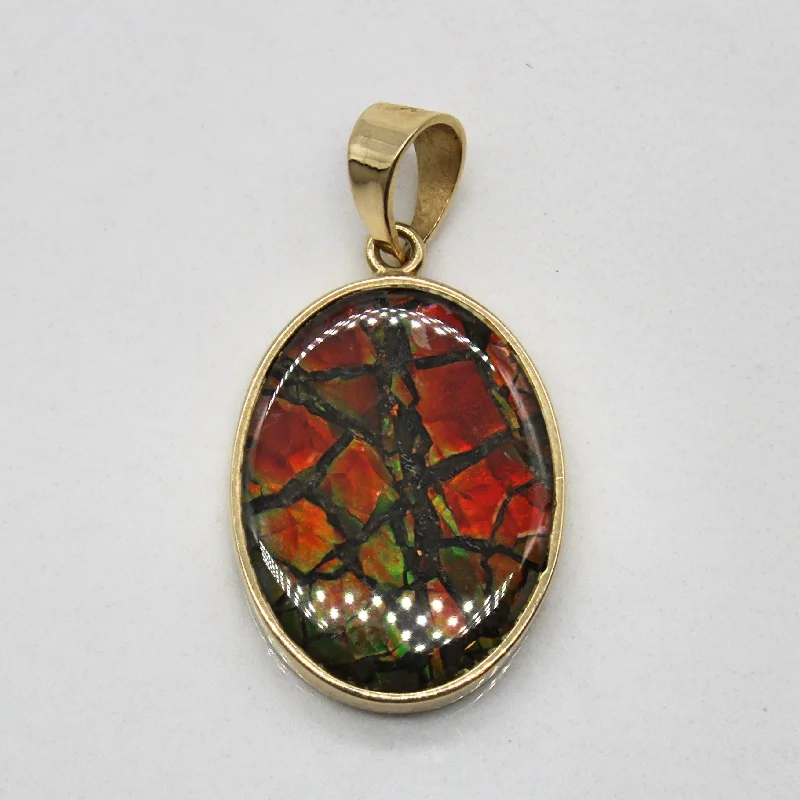 Bezel Set Ammolite Pendant | 3.50ct |