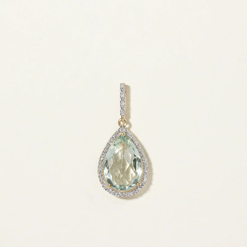 Aquamarine & Diamond Drop Pendant | 4.00ct, 0.06ctw |