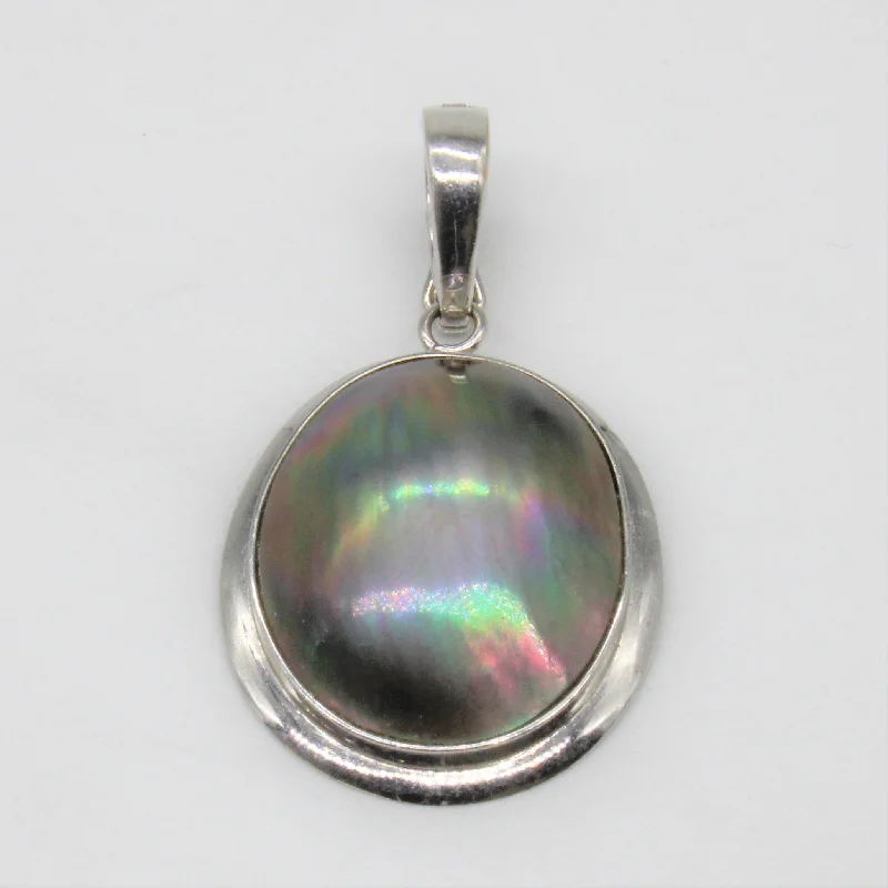 Bezel Set Abalone Pearl Pendant |