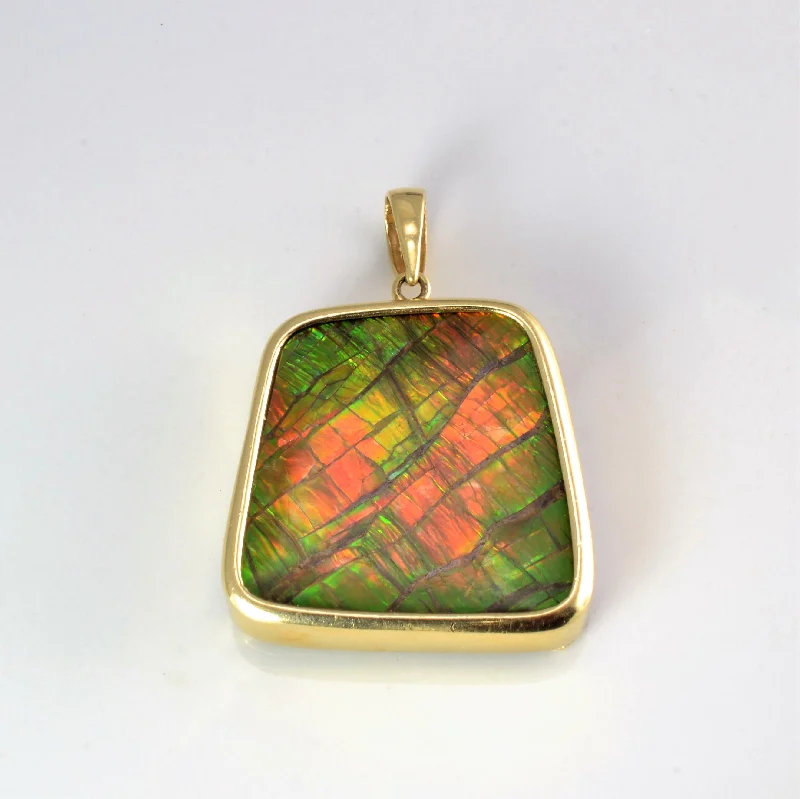 Bezel Set Ammolite Pendant