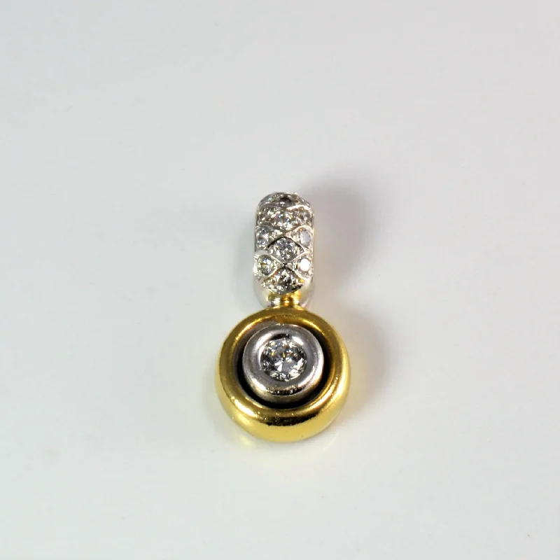 Bezel Set Diamond Two Tone Gold Pendant | 0.46 ctw |